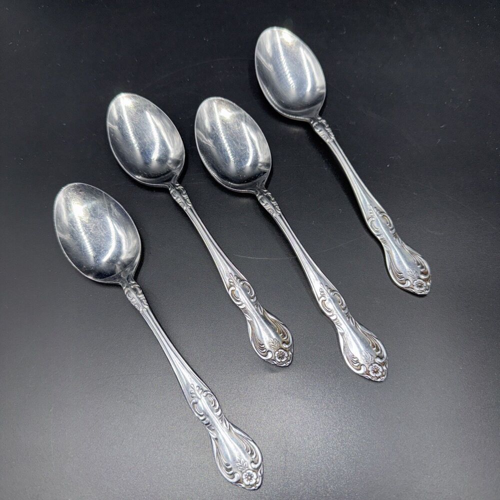 Easterling Valhalla Teaspoon Spoon Stainless Vintage Japan Set of 4 1950s